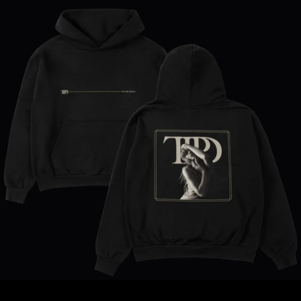 New Taylor Swift Spotify Tortured Poets Department Black Hoodie Small